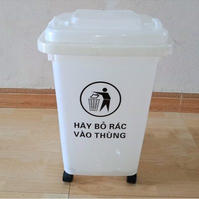 Thùng rác 60 lít màu trắng