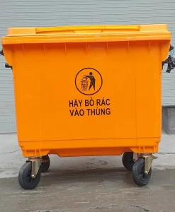 Thùng rác nhựa 660 lít màu cam