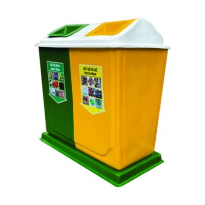 Thùng phân loại rác 2 ngăn lắp lật