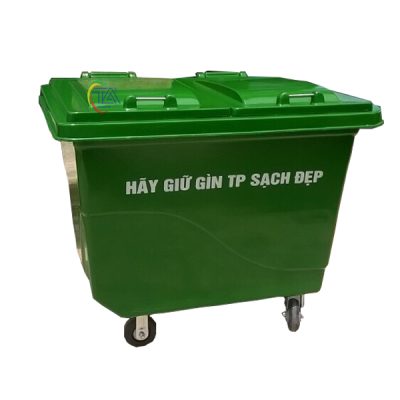 Thùng rác nhựa 660 lít composite 4 bánh xe