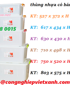 Thùng nhựa có nắp 30 lít , 80 lít, 90 lít, 120 lít , 140 lít