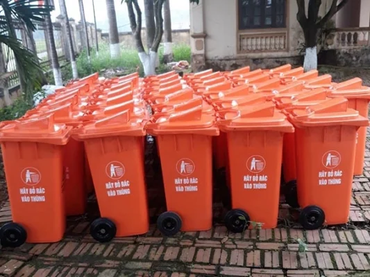 thùng rác nhựa 120 lít nắp hở