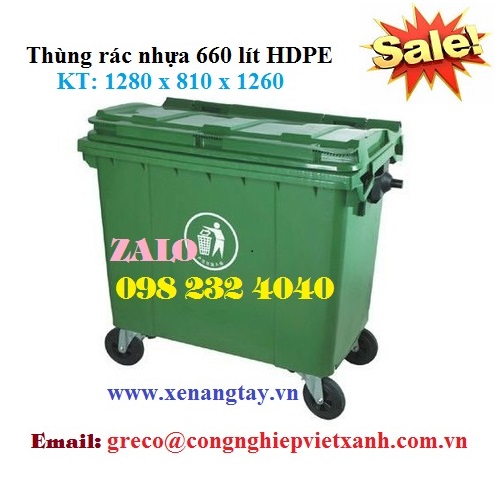 Thùng rác nhựa HDPE 660 lít