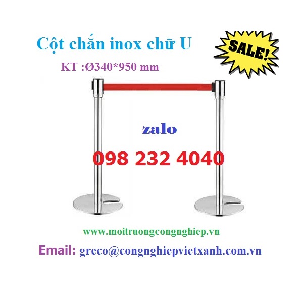 Cột chắn inox dây kéo