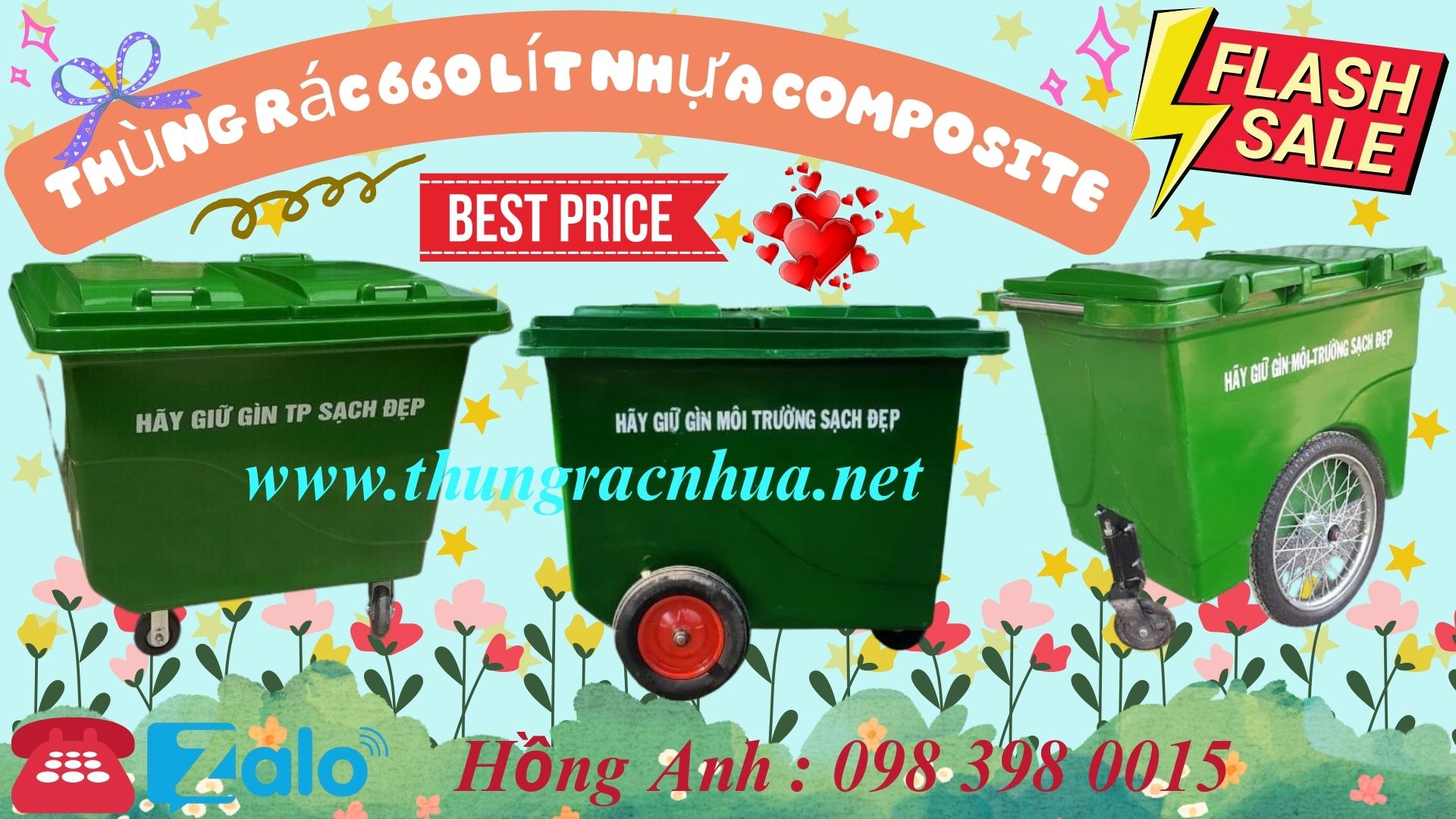 Thùng rác Việt Xanh Plastic